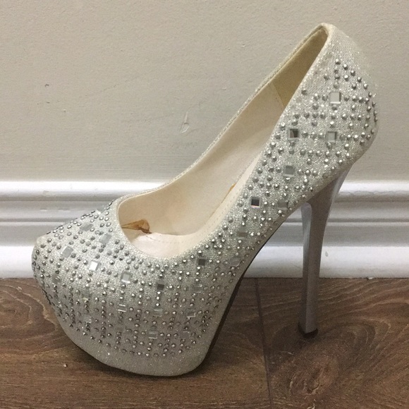 Silver Rhinestone Pumps - Picture 5 of 11